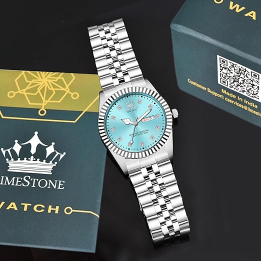 LIMESTONE Legacy Series Men's Stainless Steel Strap Watch Round Dial Quartz Movement Analog Watch