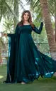 Solid Georgette Stitched Anarkali Gown (Green)