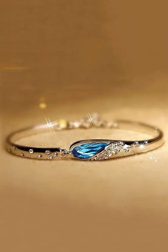 Metal Rhodium Blue, Silver Jewel Set (Pack of 1)