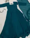Solid Georgette Stitched Anarkali Gown  (Green)