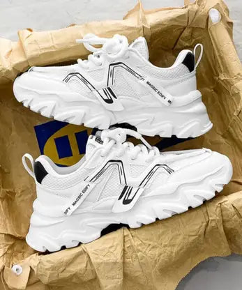 WHITE SHOES PREMIUM QUALITY SNEAKERS Sneakers For Men  (White , 8)